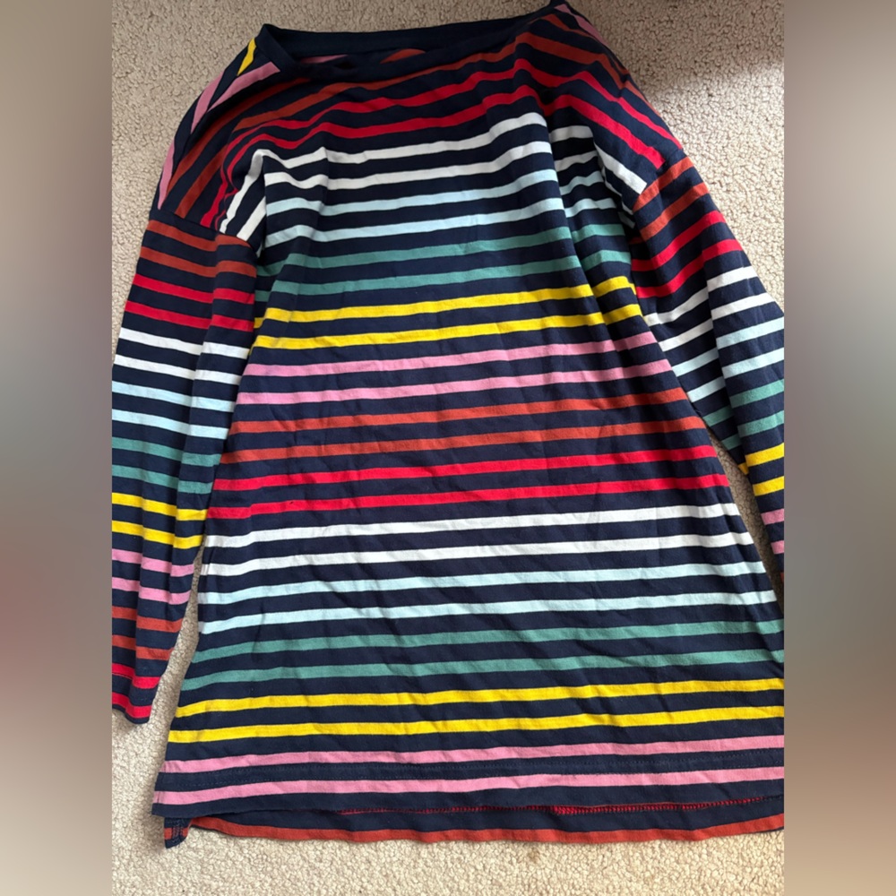 Primary rainbow striped Long Sleeve Tee